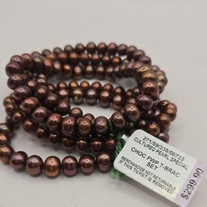 Macy's Chocolate Pearl Bracelet Set